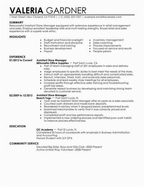 Resume Samples for Retail Store Jobs 11 Amazing Retail Resume Examples