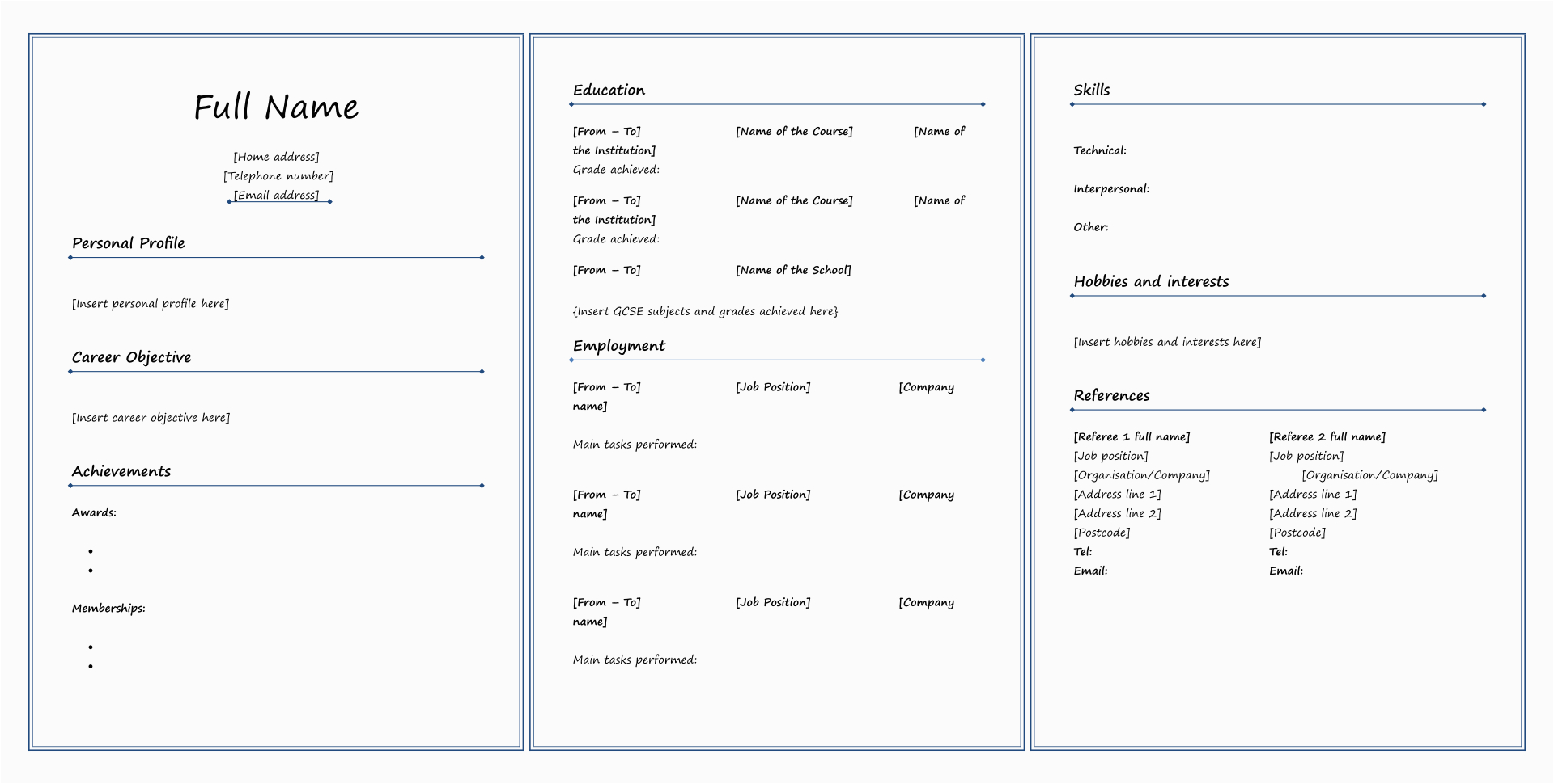 Sample Blank Resume forms to Print 7 Best Fill In Blank Printable Resume Printablee