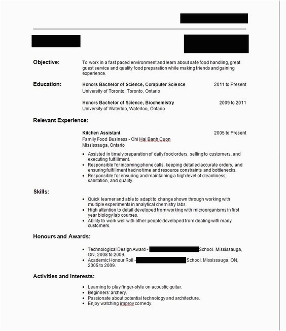 Sample First Resume No Work Experience Resume for First Job No Experience