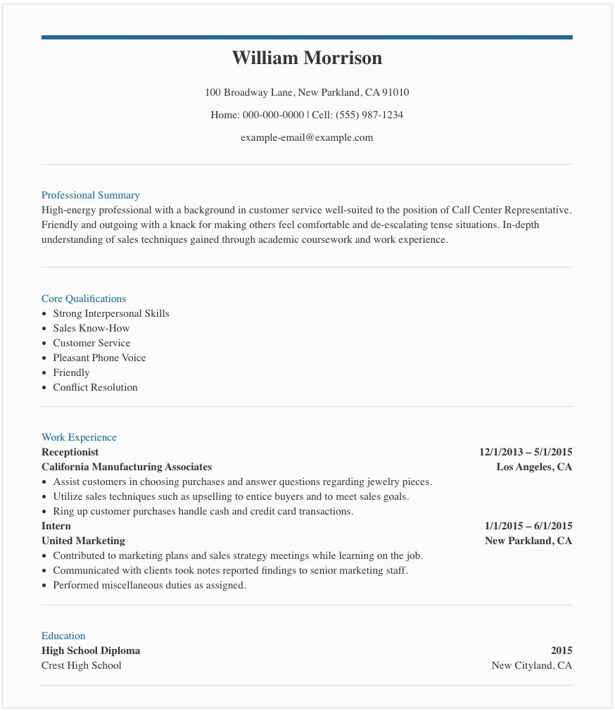 Sample Of Simple Resume In Philippines Resume Samples for Call Center Agent In the Philippines