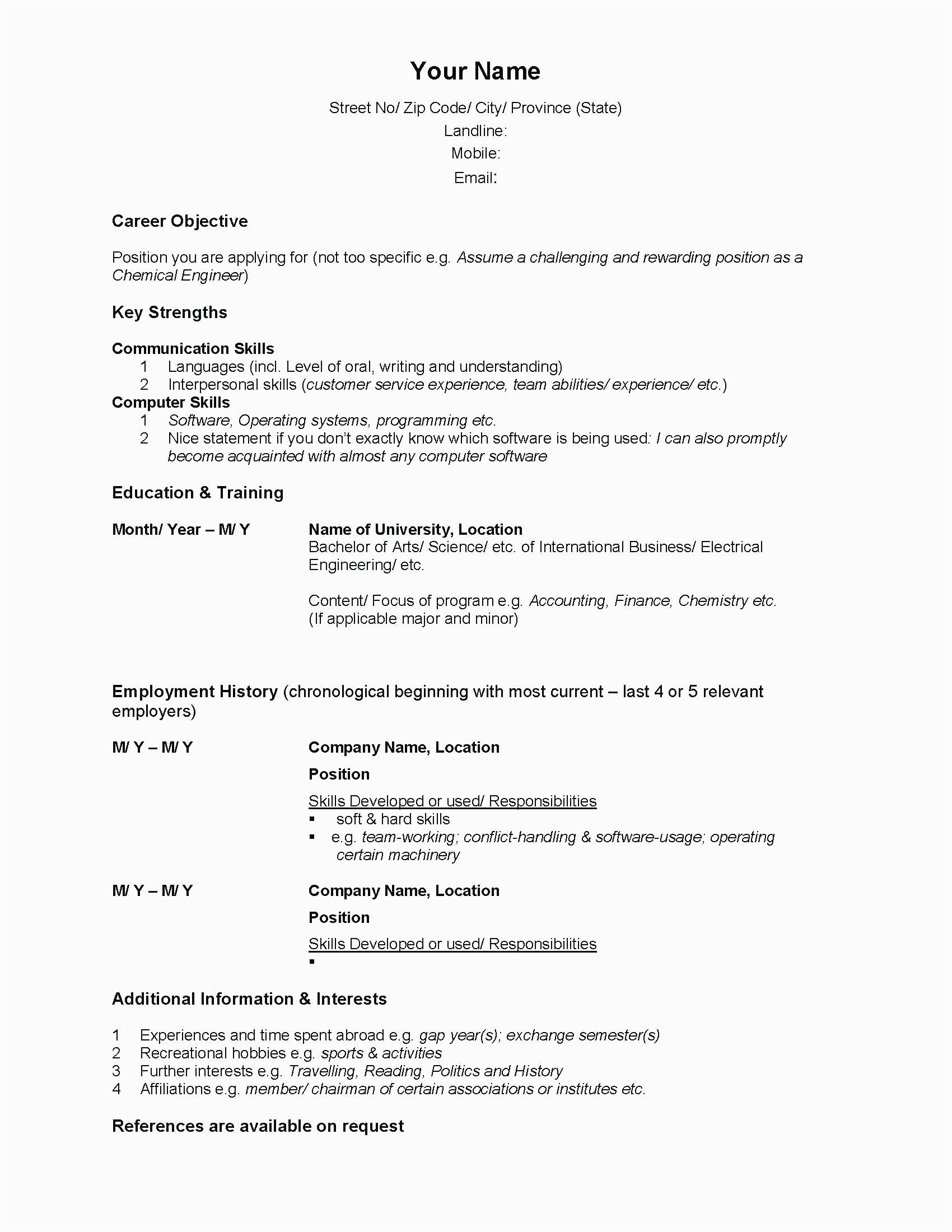 Sample Of Skills and Interest In Resume 12 Resume Skills and Interests Examples Radaircars
