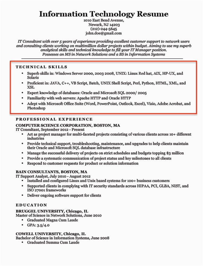 Sample Of Technical Skills In Resume 20 Skills for Resumes Examples Included