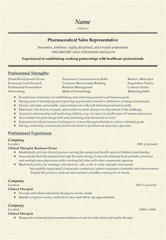 Sample Pharmaceutical Sales Resume No Experience Pharmaceutical Sales Resume Example