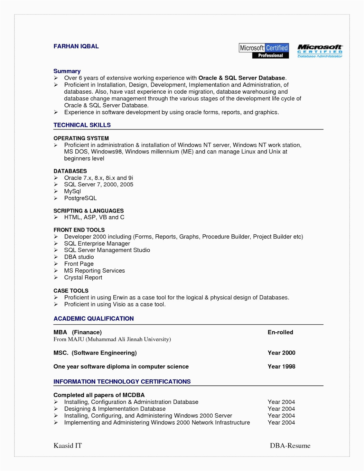 Sample Resume for 2 Years Experience In Sql 2 Years Experience Resume Scribd India