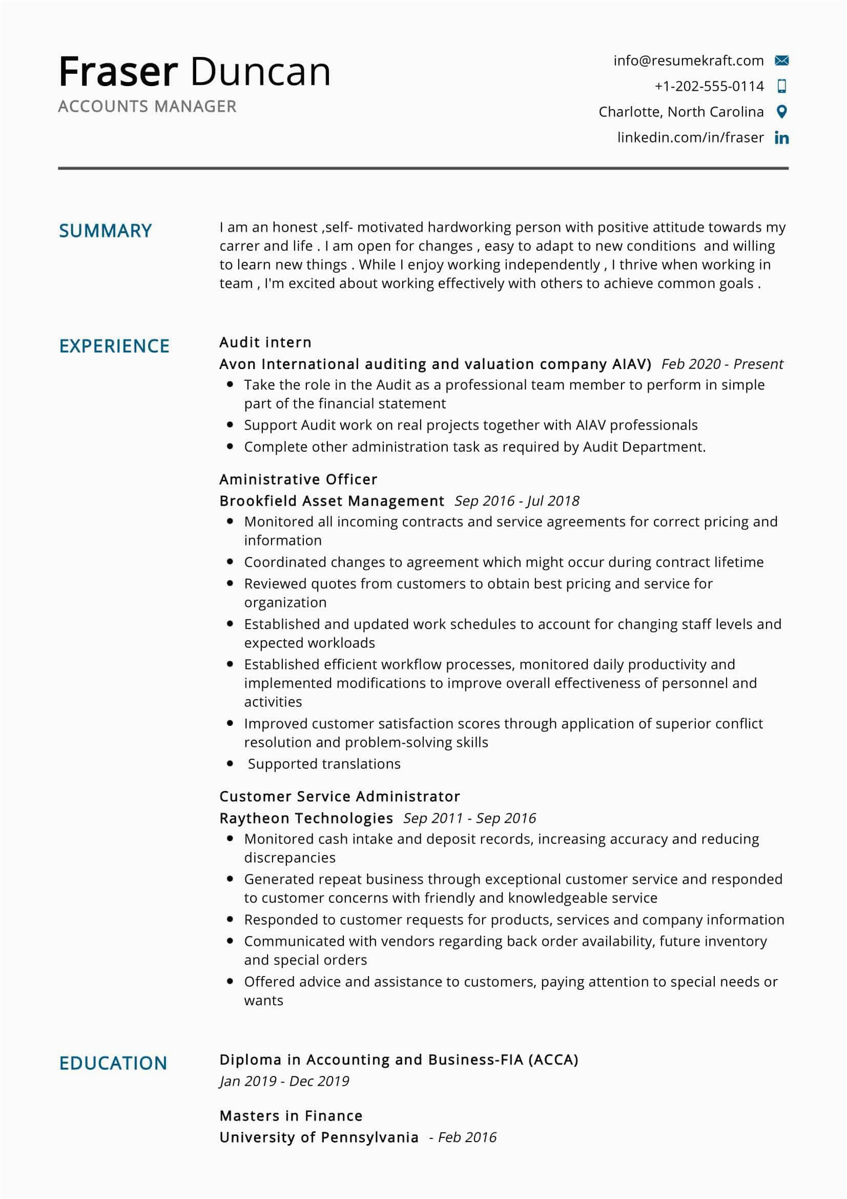 Sample Resume for Account Manager Position Accounts Manager Resume Sample Resumekraft