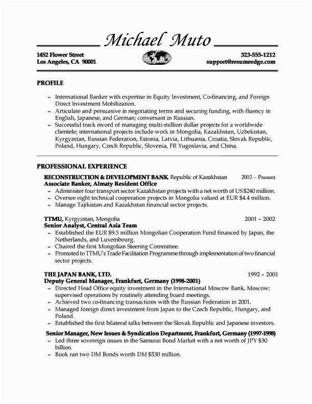 Sample Resume for Applying Bank Jobs Sample Banking Resumes