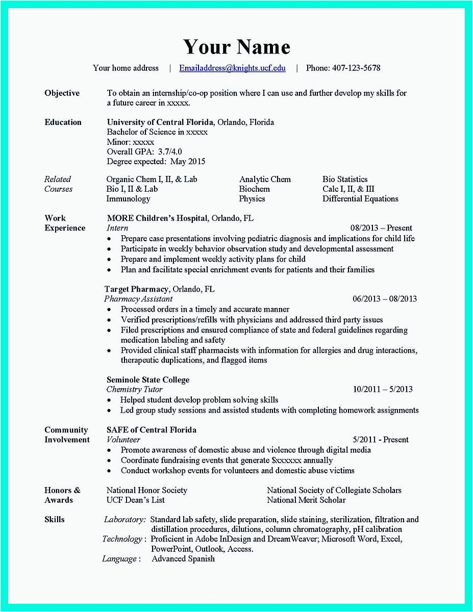 Sample Resume for Arts and Science Students Pin On Resume
