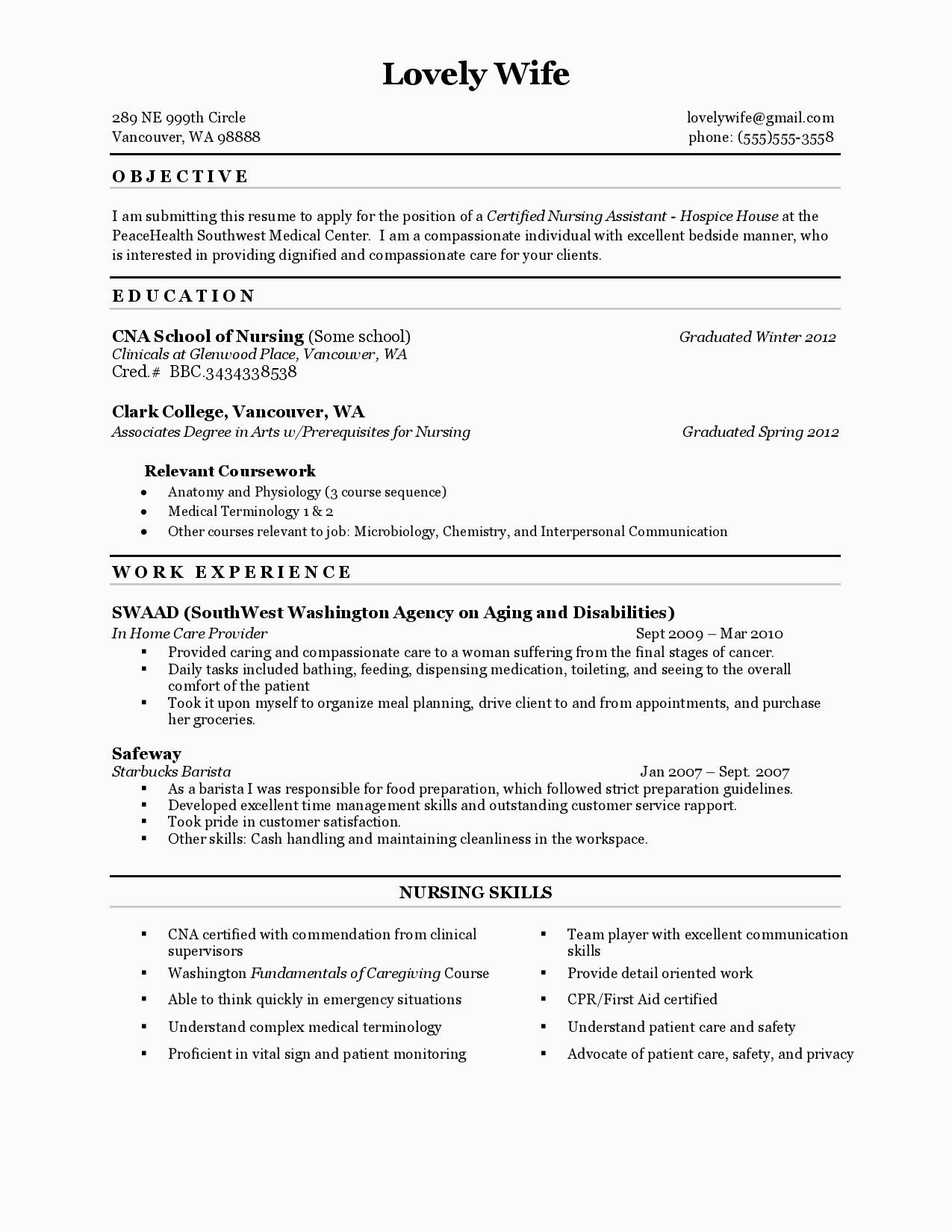 Sample Resume for Cna with Previous Experience 12 13 List Of Cna Skills for Resume Loginnelkriver