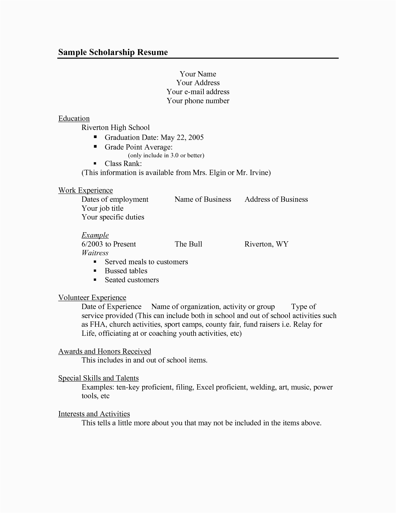 Sample Resume for College Scholarship Application Scholarship Resume Template Fsgcr Mvxhldbr
