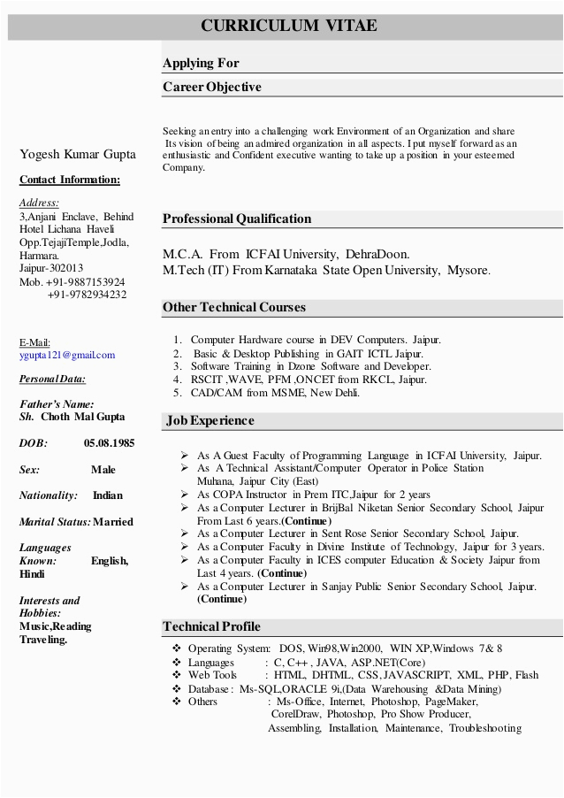 Sample Resume for Computer Science Faculty Resume for Puter Science Faculty Sample Resume for Computer Science Faculty Resume for Puter Science Faculty