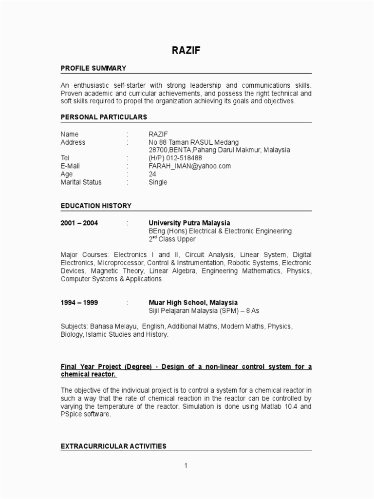 Sample Resume for Computer Science Fresh Graduate Pdf Fresh Graduate Resume Sample