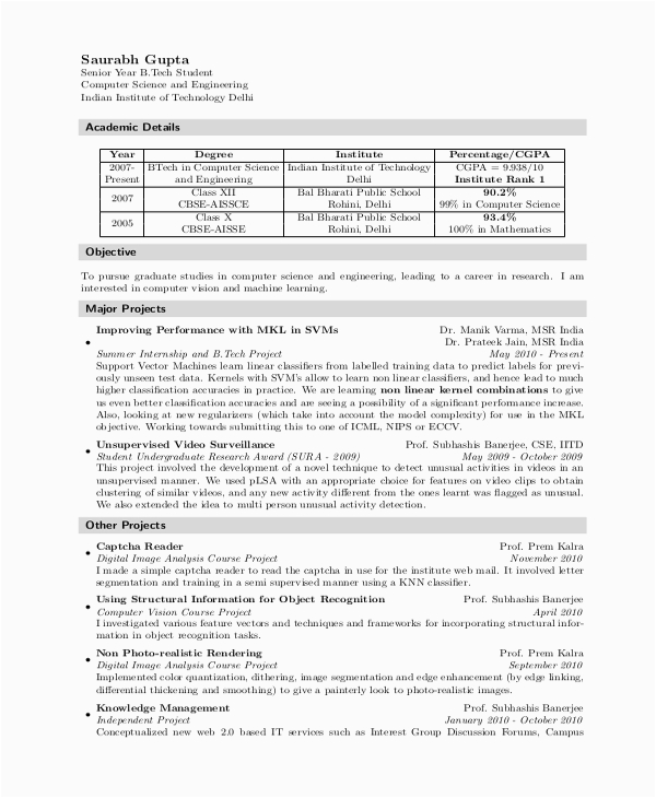 Sample Resume for Computer Science Student Fresher Free 8 Sample Puter Science Resume Templates In Ms
