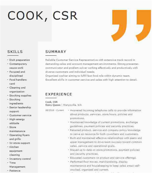 Sample Resume for Cook In Restaurant Cook Restaurant Resume Example Opies Bbq Austin Texas