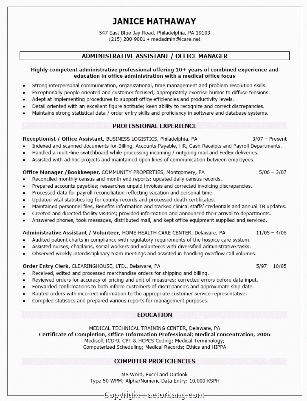 Sample Resume for Executive assistant Office Manager top Free Fice Manager Resume Samples Administrative