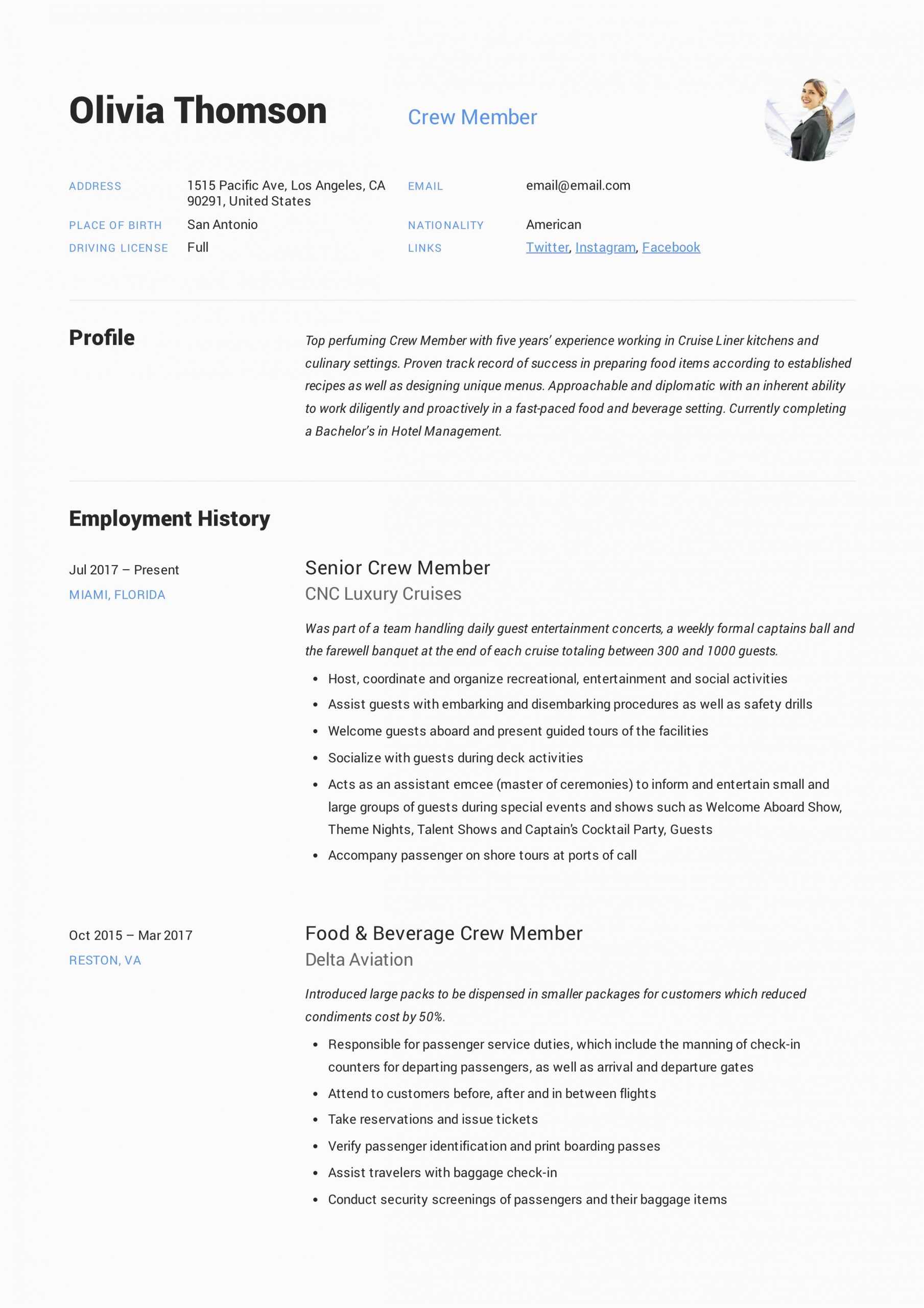 Sample Resume for Fast Food Crew without Experience Philippines Crew Member Resume & Writing Guide
