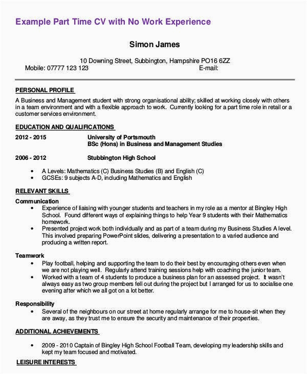 Sample Resume for First Time Job Applicant First Job Resume 7 Free Word Pdf Documents Download
