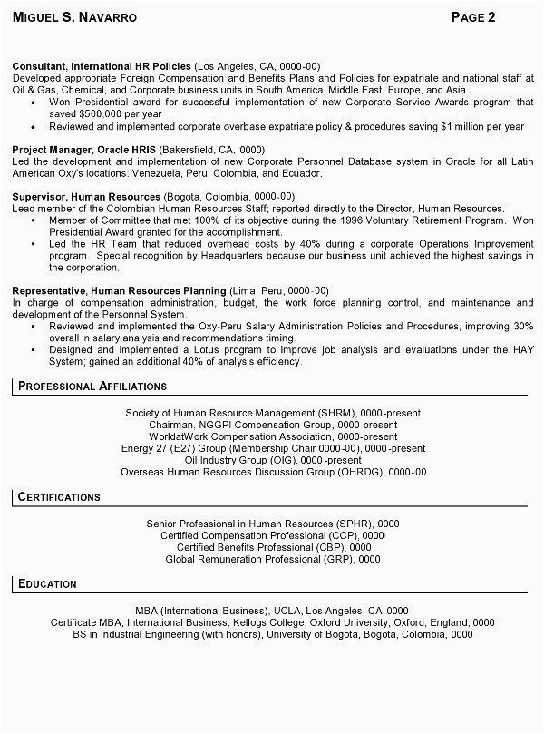 Sample Resume for International Development Jobs Resume Sample 11 International Human Resource Executive