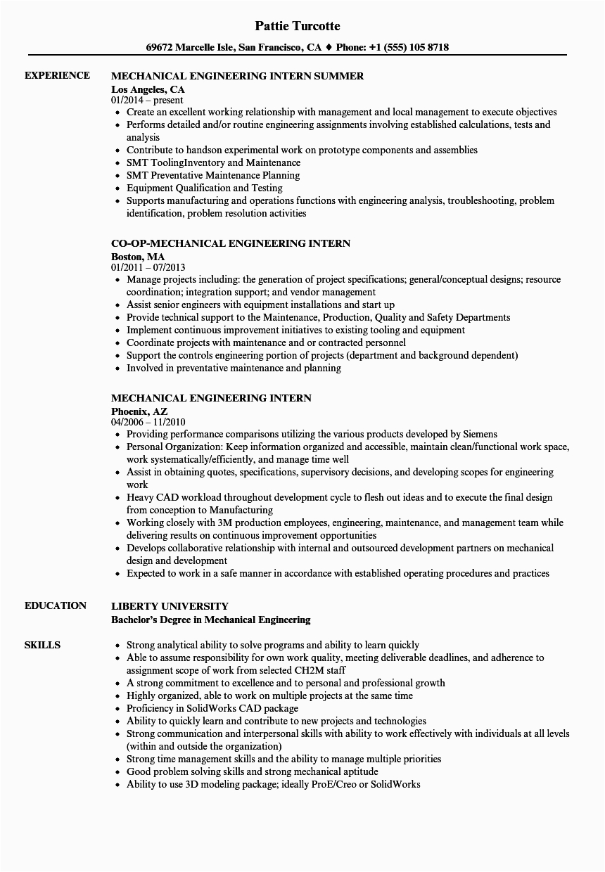 Sample Resume for Internship Engineering Student 12 Engineering Internship Resume Example Radaircars