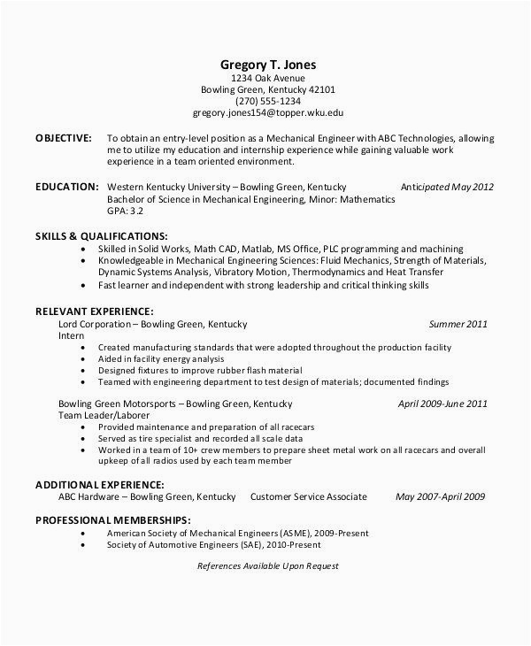 Sample Resume for Internship Engineering Student 20 Civil Engineering Intern Resume