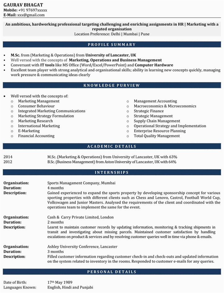 Sample Resume for Internship for Freshers 17 Best Internship Resume Templates to Download for Free