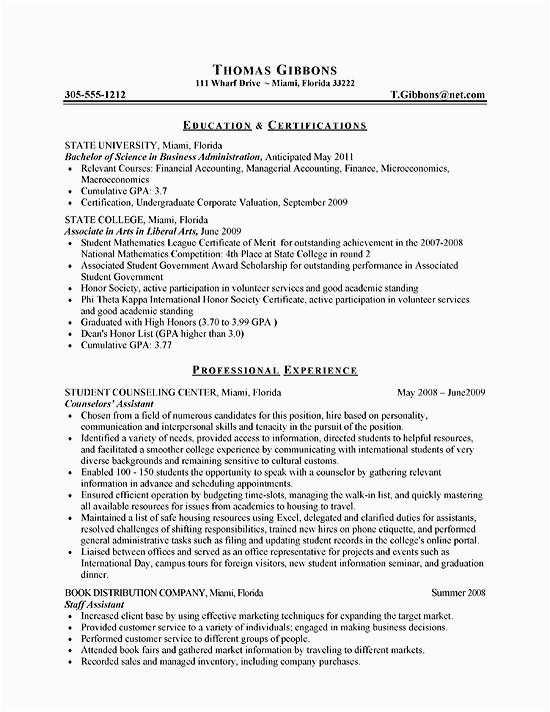 Sample Resume for Internship for Freshers Sample Resume for Freshers for Internship
