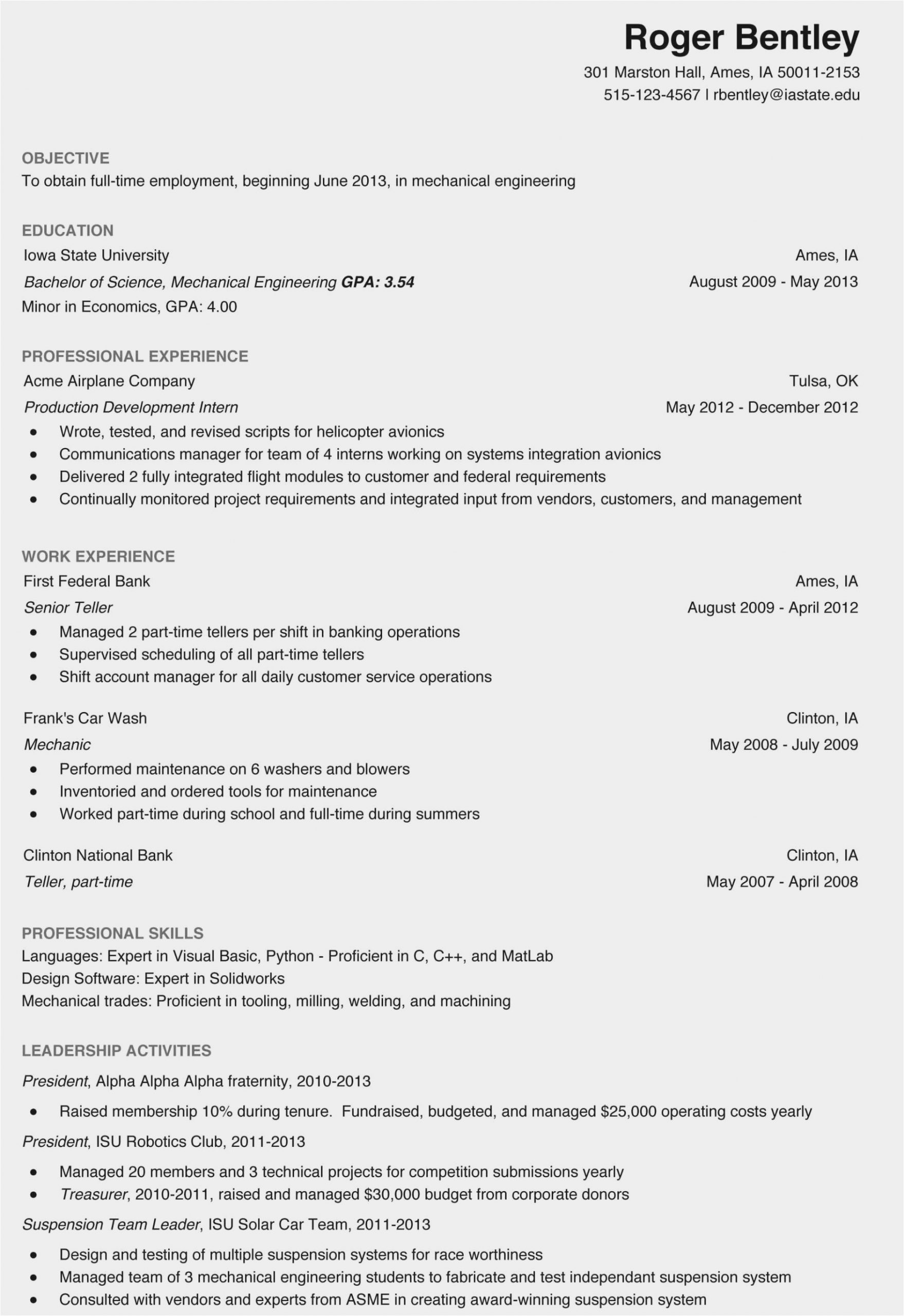 Sample Resume for Internship In Civil Engineering 11 12 Sample Resume for Civil Engineer Internship