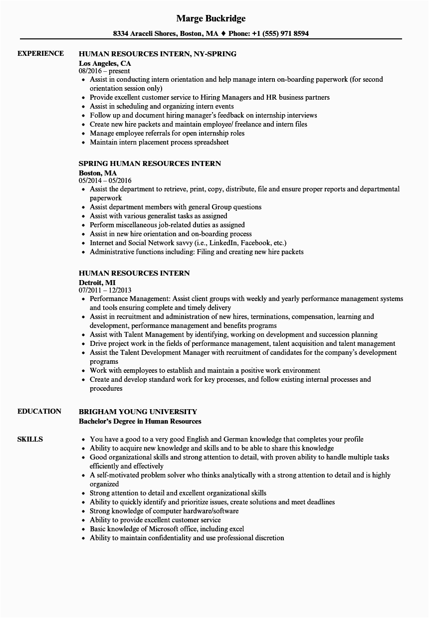 Sample Resume for Internship In Human Resource 10 How to Put An Internship On A Resume Proposal Resume