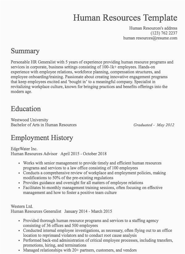 Sample Resume for Internship In Human Resource Human Resource Internship Resume Lovely Resume Samples 125