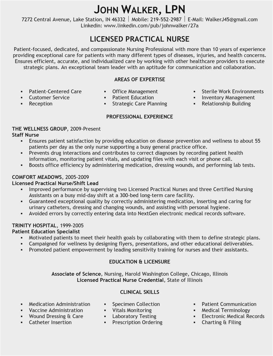 Sample Resume for Lpn New Grad New Graduate Lpn Resume Sample 57 Examples