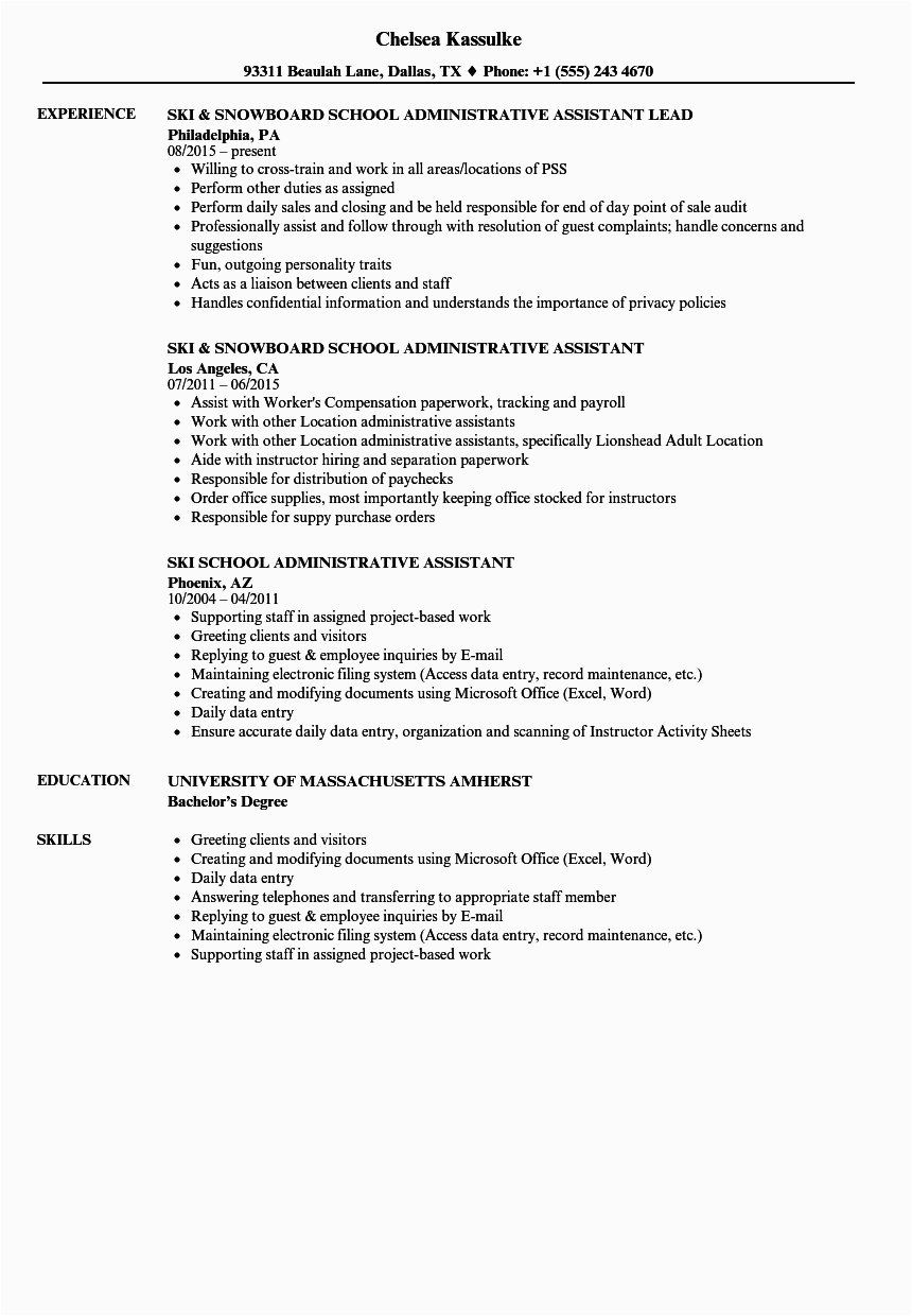 Sample Resume for School Office assistant School Administrative assistant Resume Samples