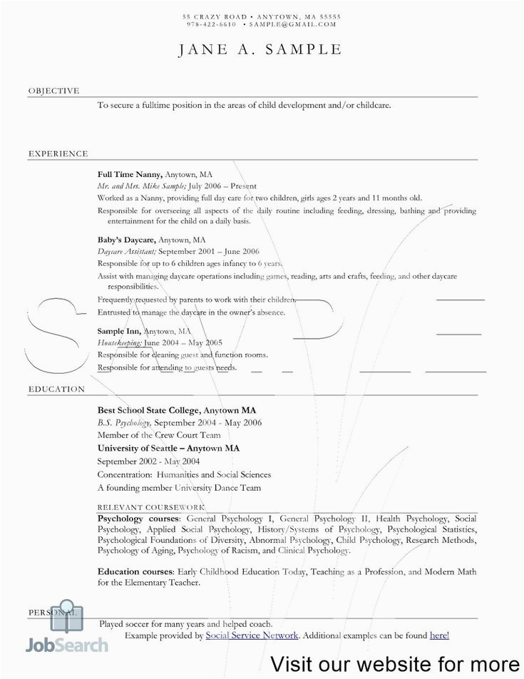 Sample Resume Objective for Child Care Childcare Resume Samples Childcare Business Jobs