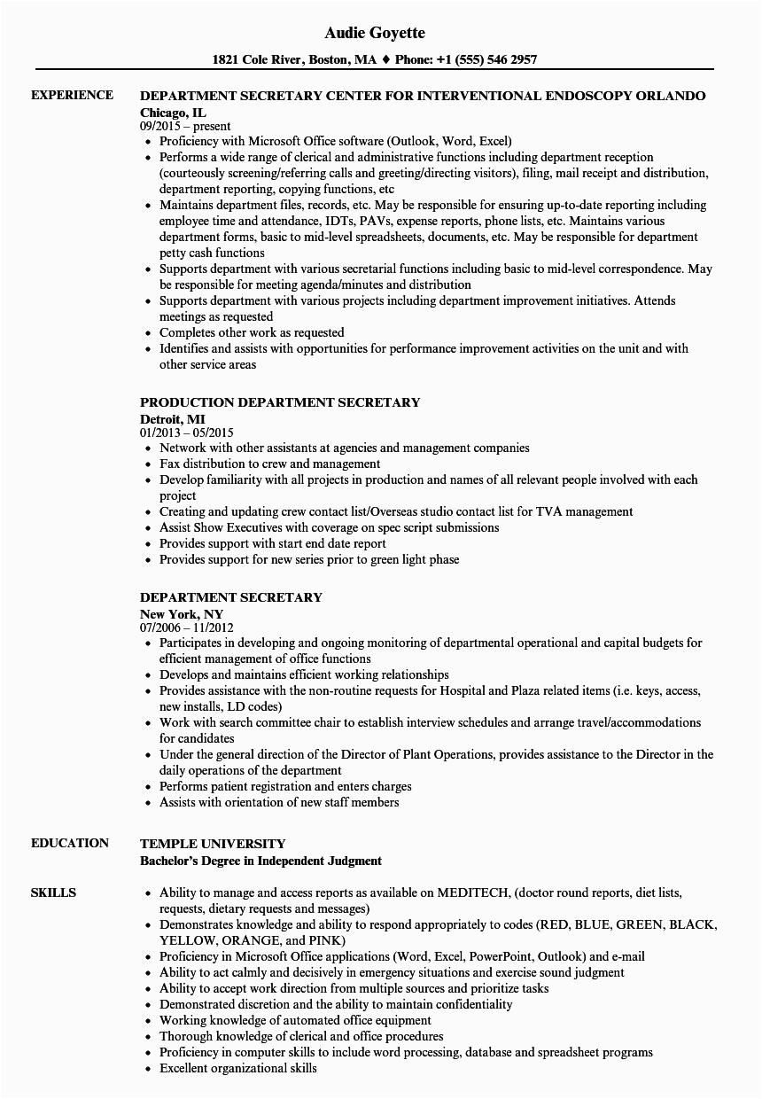Sample Resume Objective for Secretary Position Sample Resume for Secretary Mryn ism