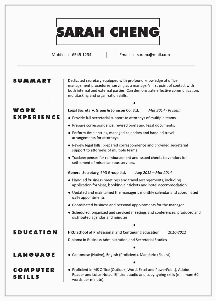 Sample Resume Objective for Secretary Position Secretary Resume Examples 2019 Free Resume Templates