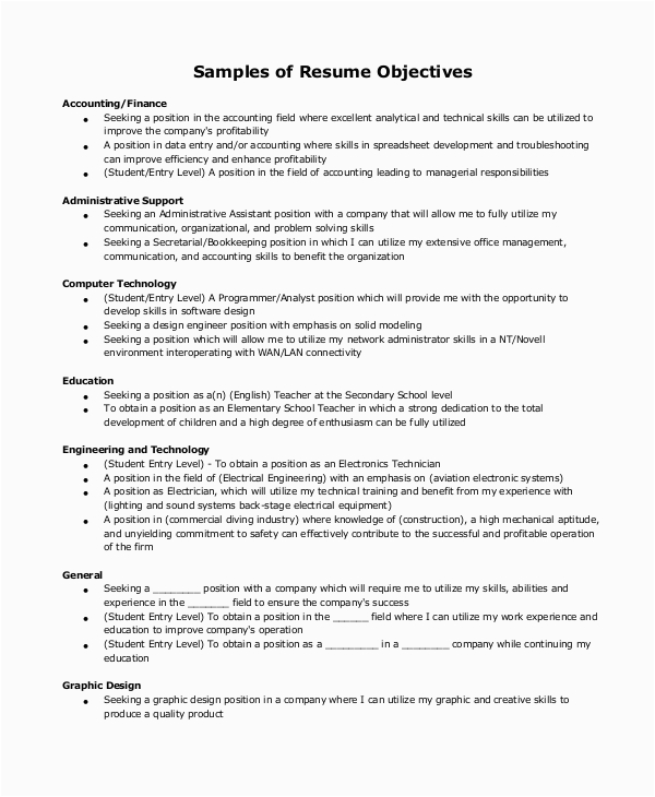 Sample Resume Objective Statements for Accounting Free 14 Sample Accountant Resume Templates In Ms Word