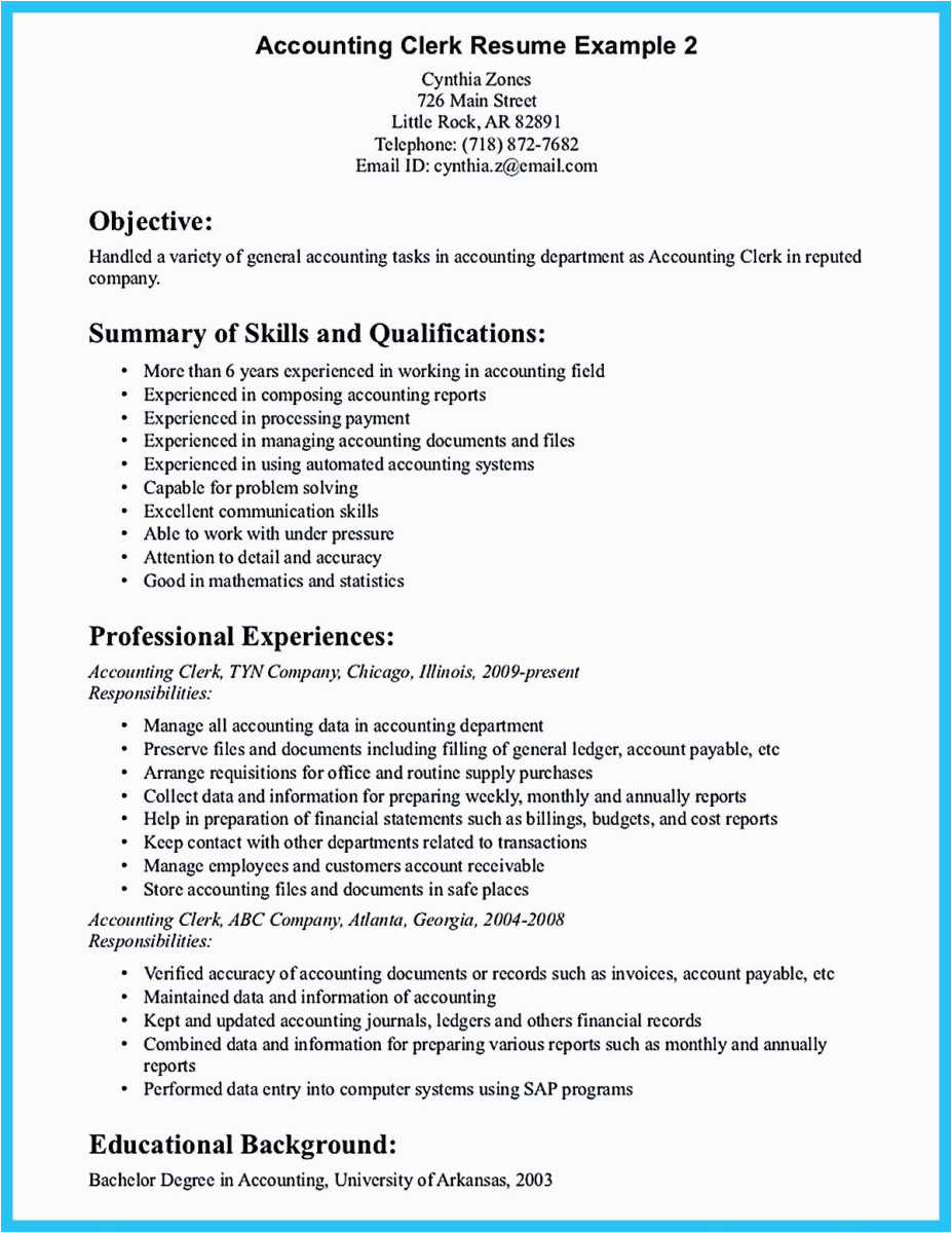 Sample Resume Objective Statements for Accounting Sample for Writing An Accounting Resume