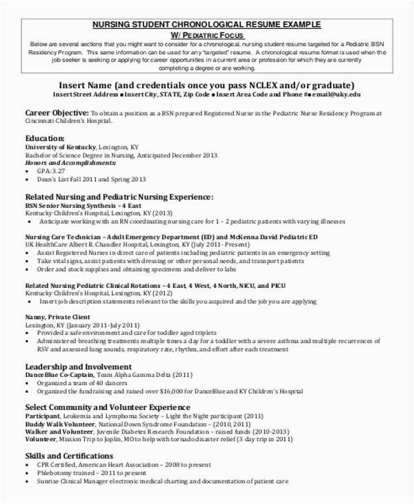 Sample Resume Objectives for Nursing Student Free 8 Sample Student Nurse Resume Templates In Ms Word