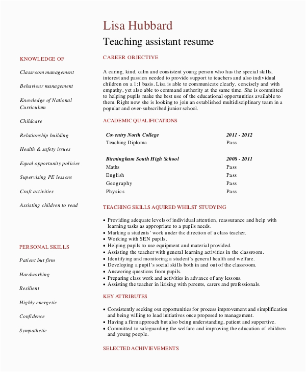 Sample Resume Objectives for Teachers Aide Free 9 Sample Objective Statement for Resume Templates In Pdf