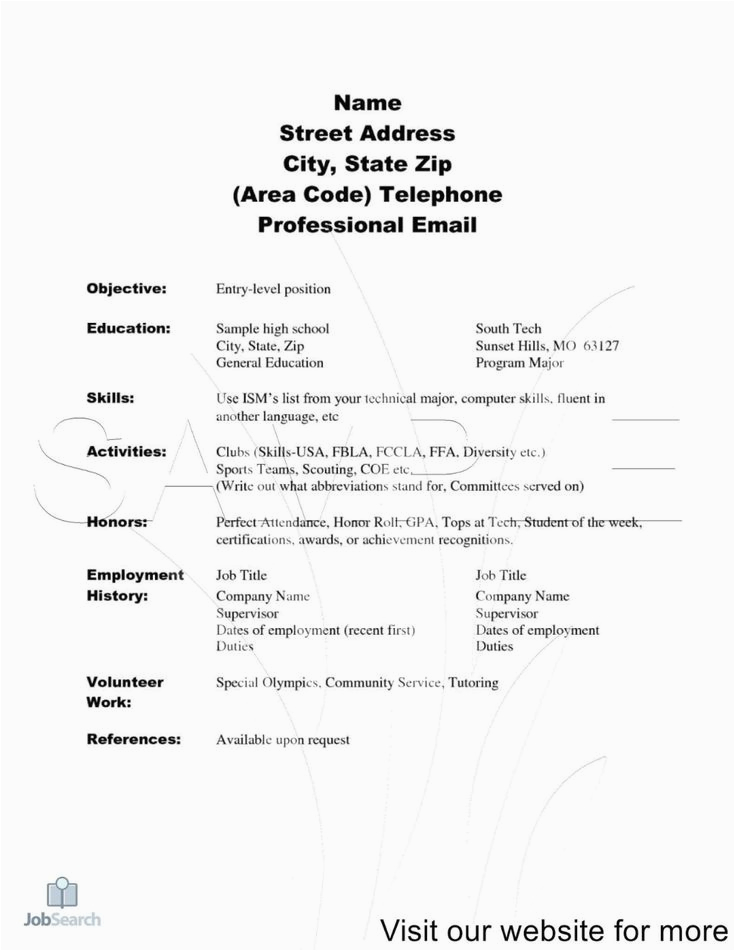 Sample Resume Skills for It Students Resumes for High School Students Resume for High Schoolers