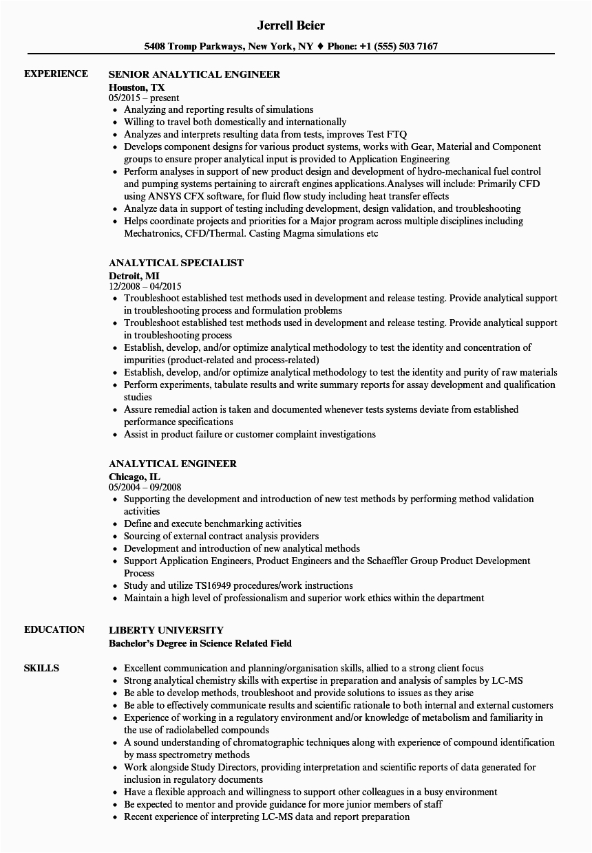 Sample Resume Strong Analytical Skills Example Analytical Resume Samples