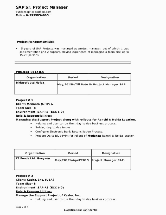 Sap Project Manager Resume Sample Doc Suresh Sap Project Manager Resume