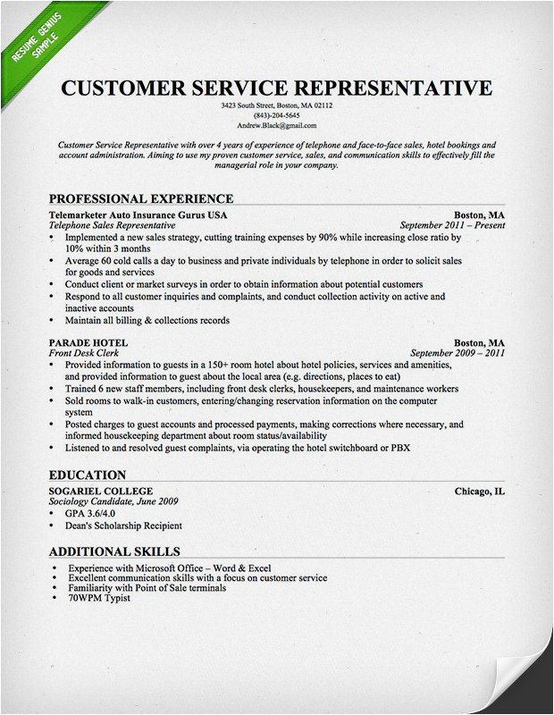 Summary Of Qualifications Sample Resume for Customer Service Resume Samples Customer Service Jobs