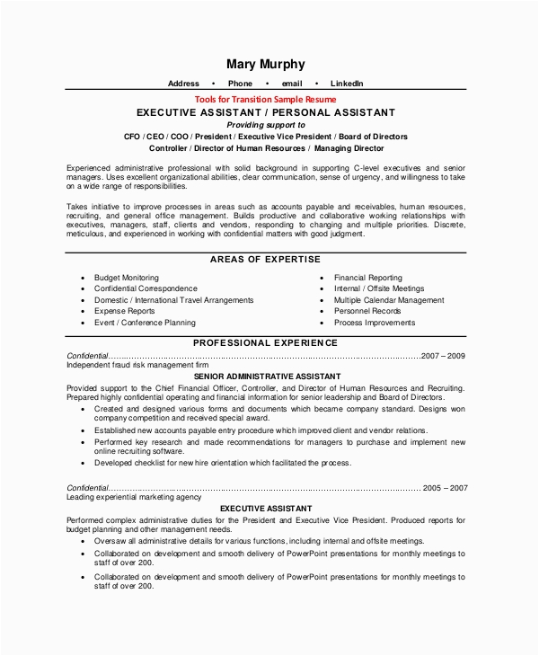 C Level Executive assistant Resume Sample Free 8 Sample Executive assistant Resume Templates In Ms