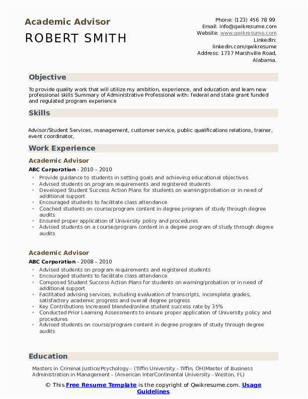 Entry Level Academic Advisor Resume Sample Academic Advisor Resume Samples