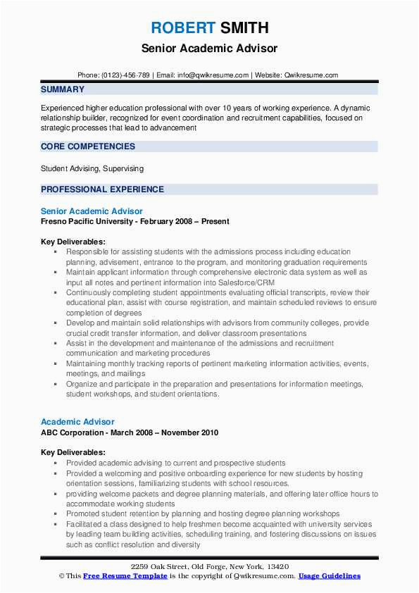 Entry Level Academic Advisor Resume Sample Academic Advisor Resume Samples