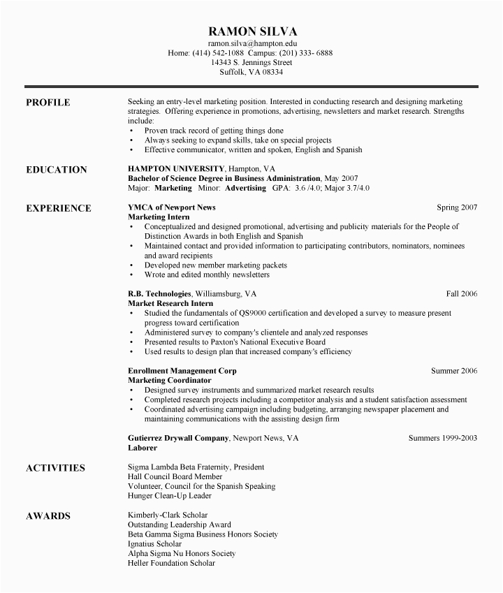 Entry Level Business Administration Resume Sample International Business Entry Level International Business