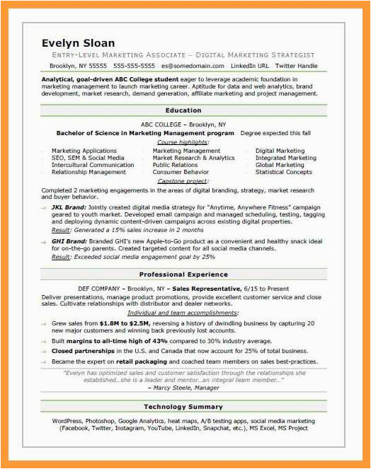 Entry Level College Student Resume Samples 9 10 Entry Level College Student Resume Samples