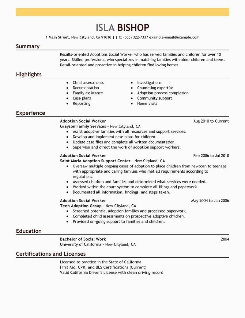 Entry Level social Worker Resume Sample 25 Entry Level social Work Resume In 2020 with Images