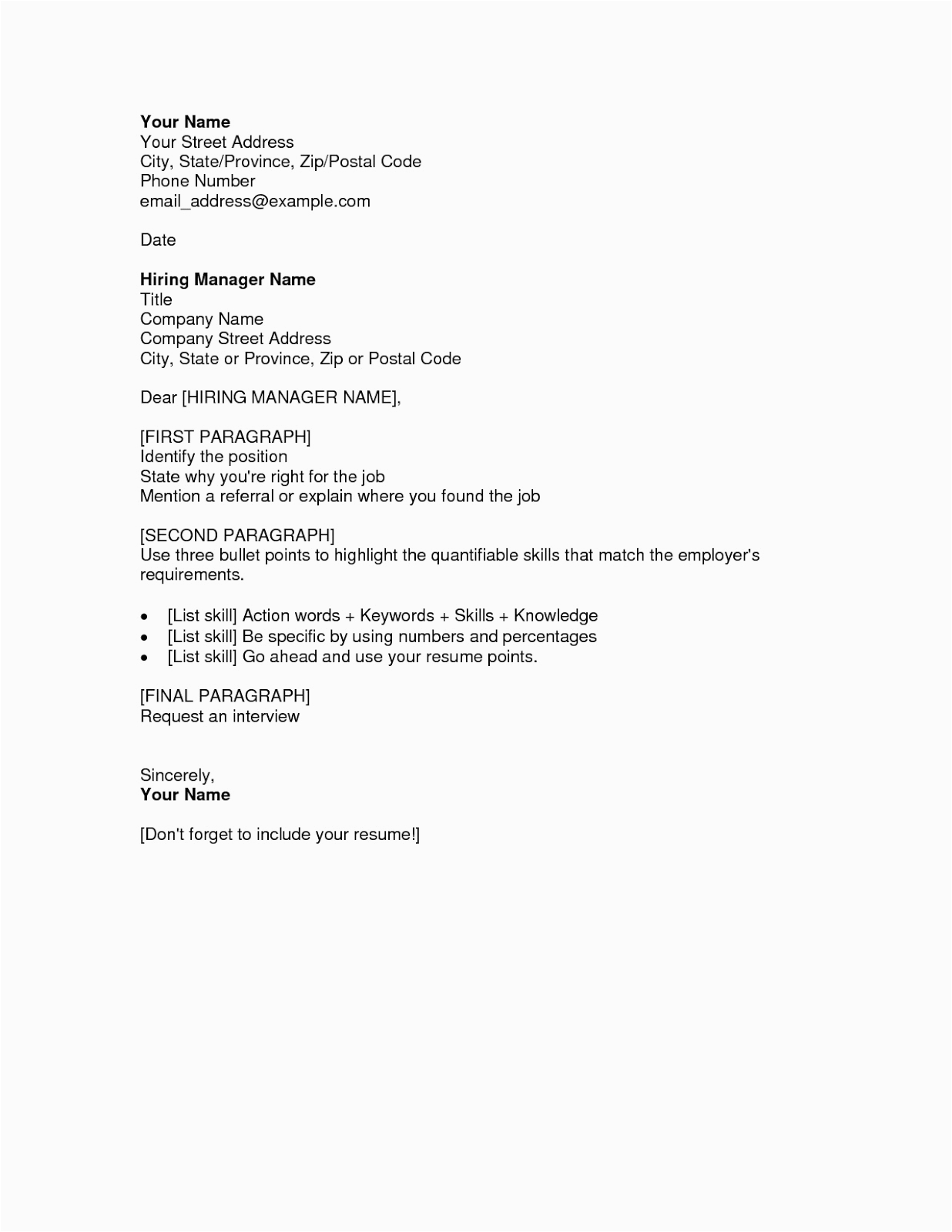 Free Sample Of A Resume Cover Letter Free Cover Letter Samples for Resumes