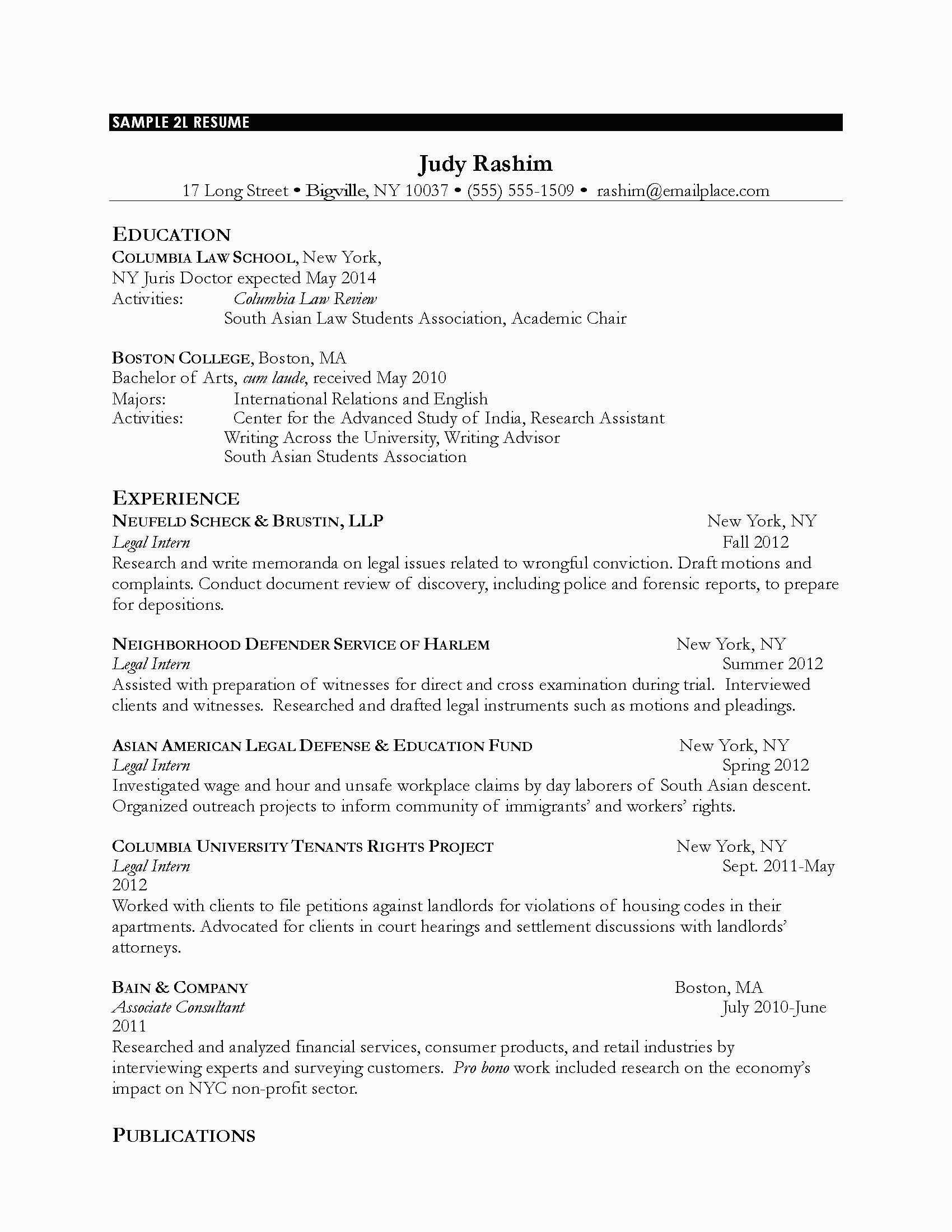 Legal Resume Samples for Law Students Resume format Resume format for Law Students