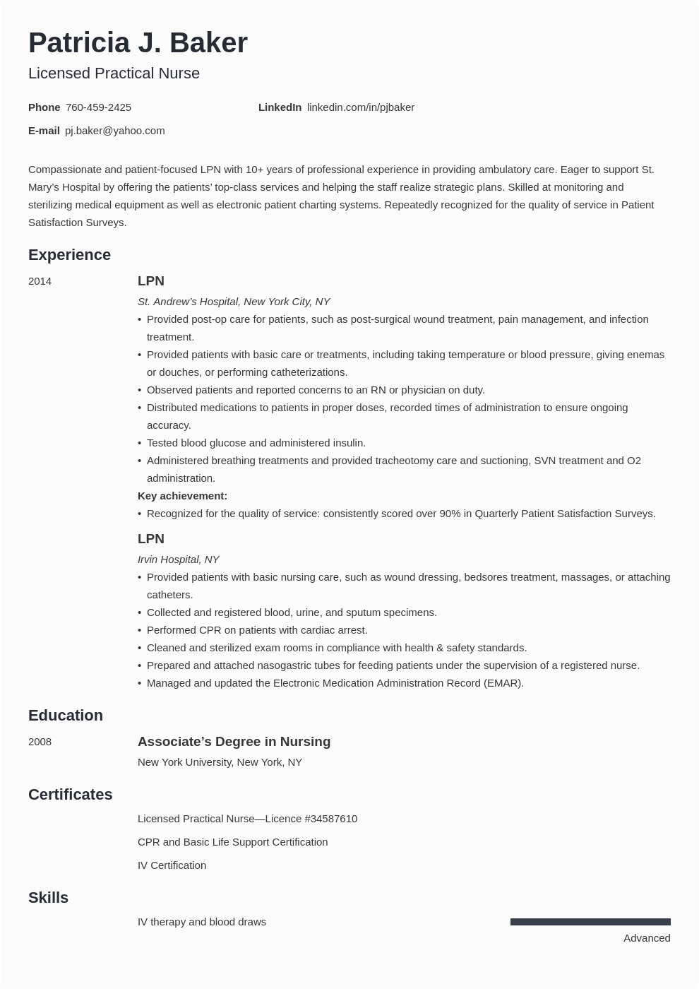 Licensed Practical Nurse Lpn Resume Sample Licensed Practical Nurse Lpn Resume Sample & 20 Tips